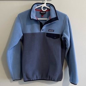 EUC Patagonia Lightweight Synchilla Snap-T Pullover Blue Colorblock XS